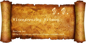 Visnyovszky Vilmos névjegykártya